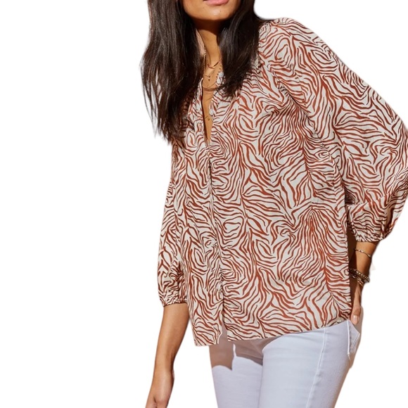 Tucker NYC The Classic Bold Floral Blouse S - Picture 13 of 15